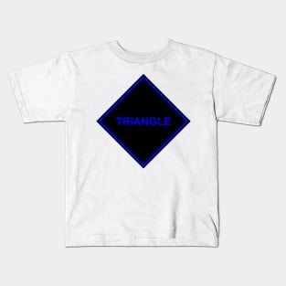 Black Blue Triangle Kids T-Shirt